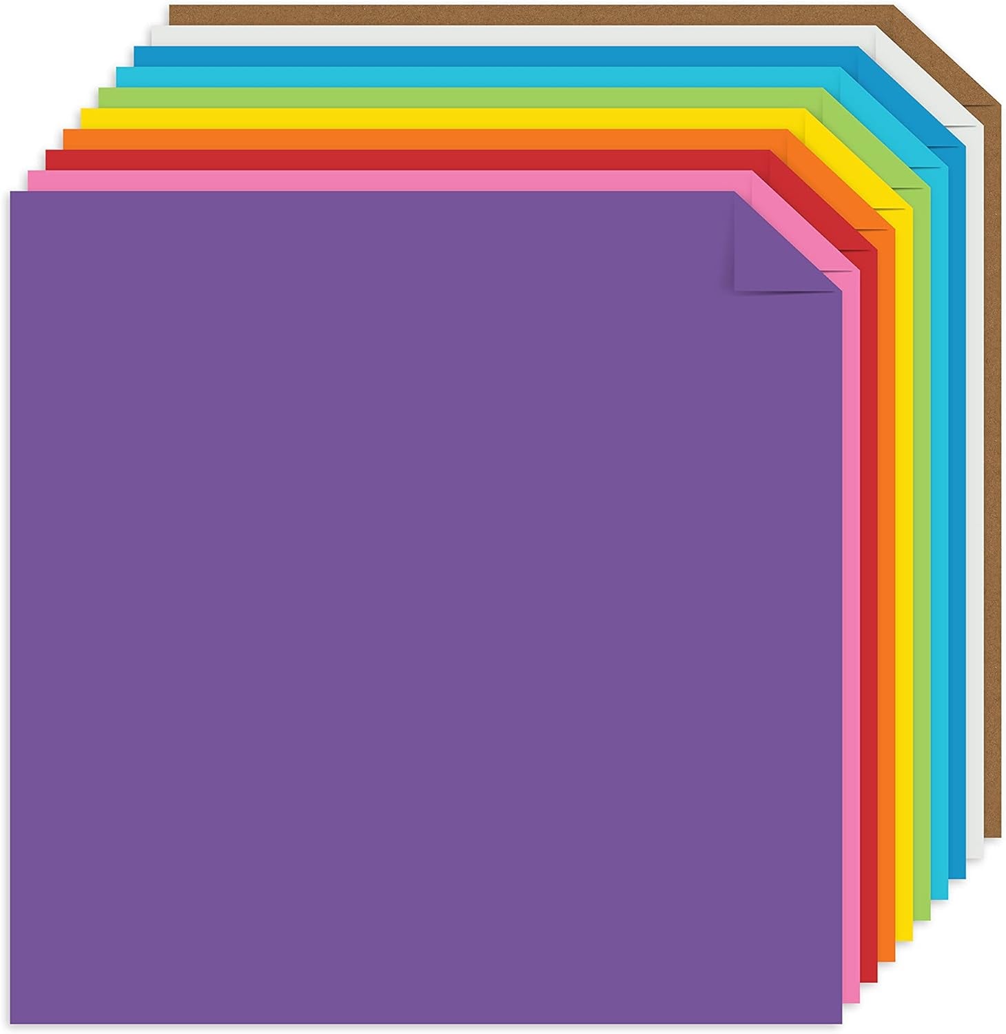 Crafting Cardstock, 12" X 12", 65 Lb/176 Gsm, 10-Color Delightful Assortment, 100 Sheets (91039)