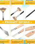 5 Pieces Painting Knife Set Background Blender Brush and Fan Blender Artist Brush Stainless Steel Palette Knife 2 Inch and 1 Inch Landscape Brush for Oil Canvas Acrylic Painting