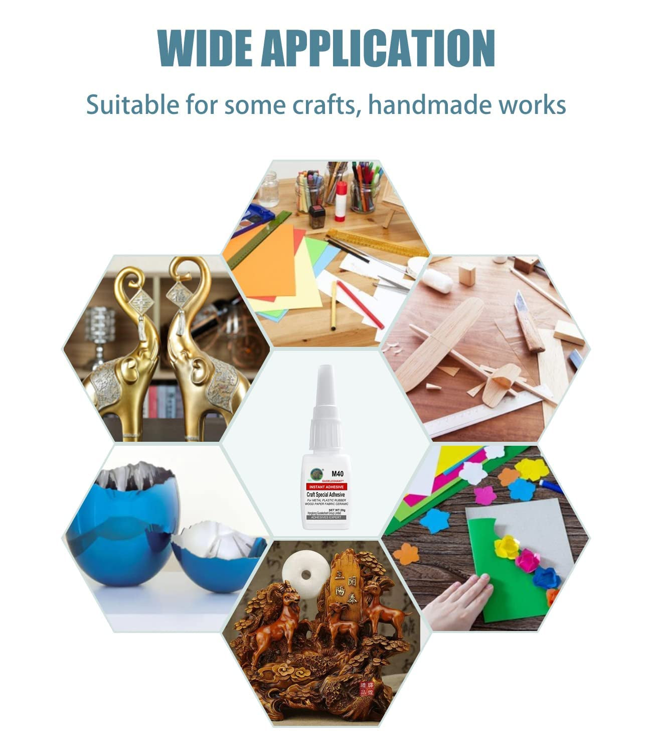 Craft Glue, Glue for Model, Instantly Strong Adhesive for Bonding Metal, Plastic, Rubber, Wood, Leather, DIY Craft, Scrapbooking, Card Making, Photo, Toy, Model, Decor, Crystal, Lego, Gundam