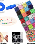 4300+ Clay Beads Bracelet Making Kit,24 Colors Flat Preppy Beads for Friendship Bracelets,Polymer Heishi Beads with Charms,Gifts Crafts Set for Girls 8-12