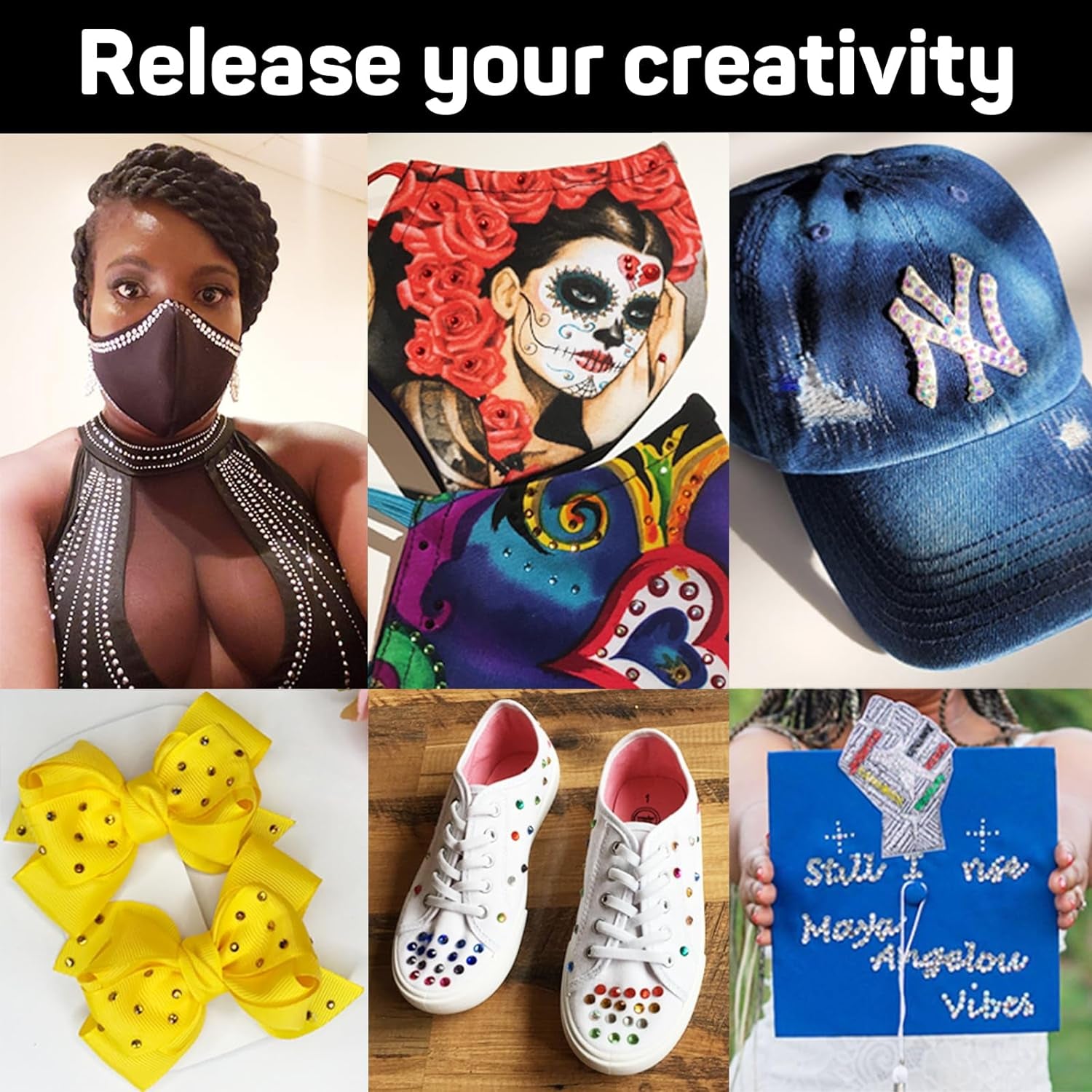 Hotfix Applicator Tool, Bedazzler, Hot Fix Tool, Hotfix Rhinestones Applicator, DIY Gemstone Setter Tool for Fabrics, Clothes, Crafts, 6 Redesigned Tips Included