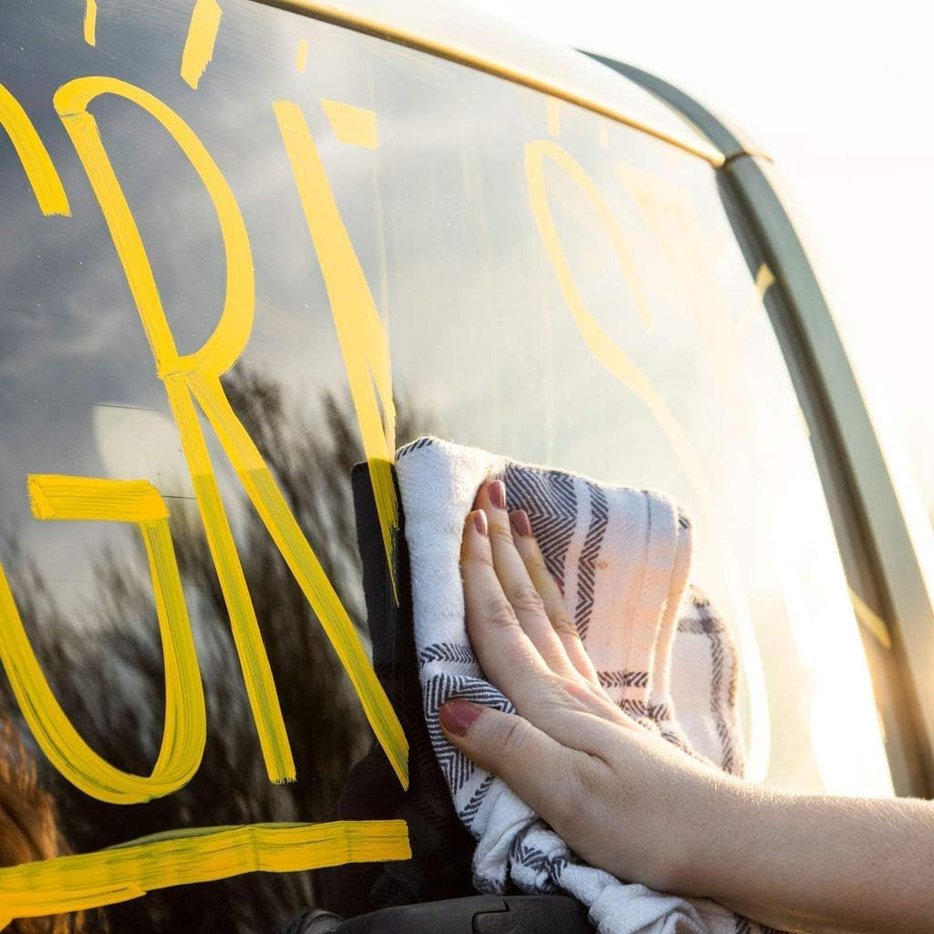 Glass Pen Window Marker: Jumbo Liquid Chalk Window Markers for Glass Washable, Car Marker or Mirror Paint Pen - Car Windows, Storefront Windows & Party, Holiday (3 Pens - Black & White - Wide Tip)