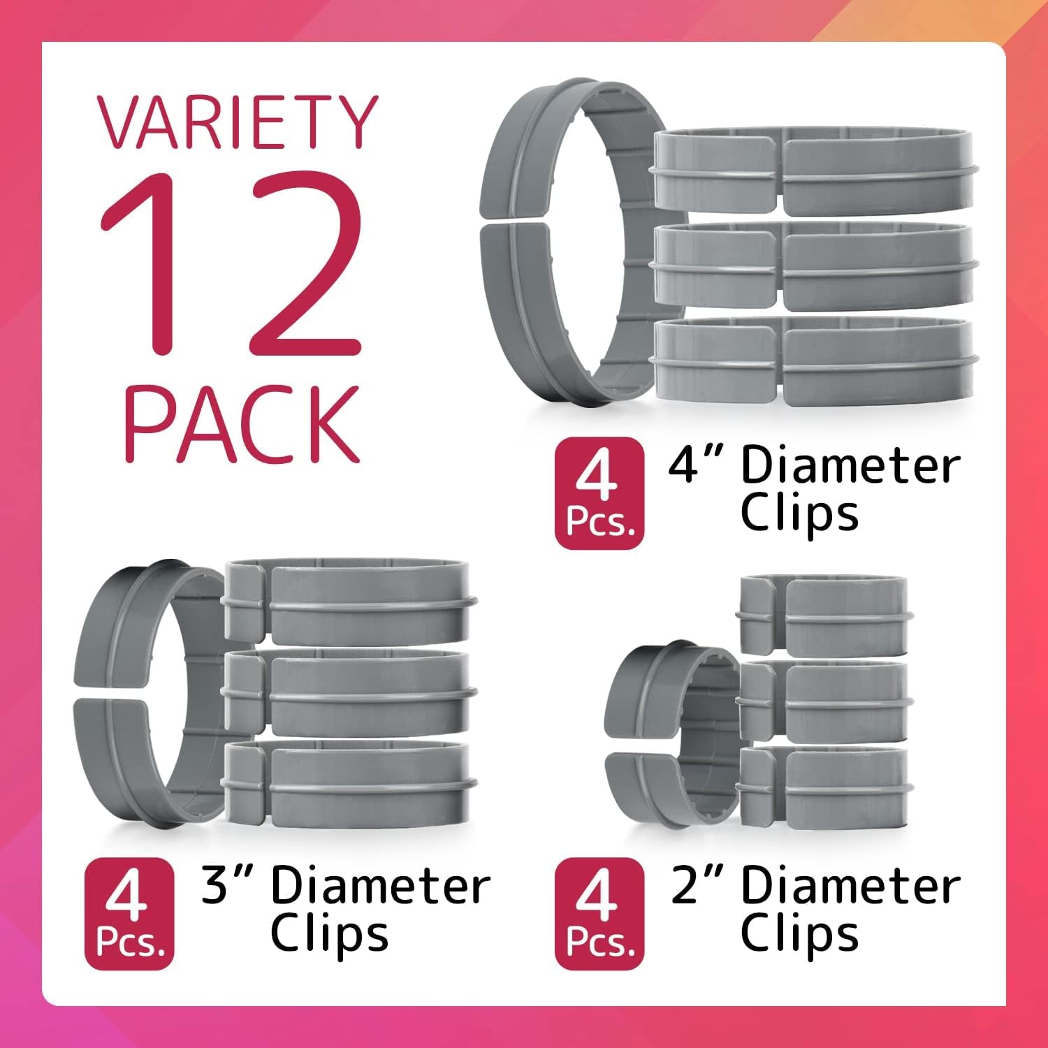 [Variety 12 Pack] 2,3,4 Inch Diameter Quilting Rings - Quilt Clip for Quilting Creations - Quilt Clip for Machine Quilting - Versatile Clamps for Quilting Free Motion- 1" Tall Clamp for Quilt