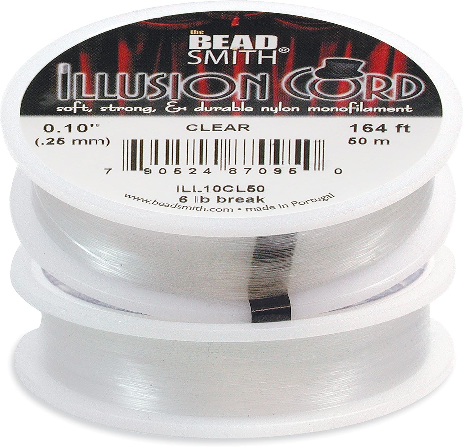 Illusion Cord – Durable Nylon Monofilament – Clear Color, 0.254Mm Diameter, 50-Meter Spool – Jewelry Making Cord for Creating Necklaces, Bracelets and DIY Crafts