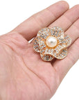 Lot 9Pcs Rose Gold-Tone Rhinestone Brooches, Big Pearl Crystal Wedding Bouquet Kit Set