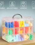 3 Layer Stackable Storage Container 30 Adjustable Compartments - Stackable Storage Box for Hot Wheels, Toys, Jewelry, Beads, Arts, Crafts, Washi Tape, - Sewing Box, Sewing Accessories Organizer