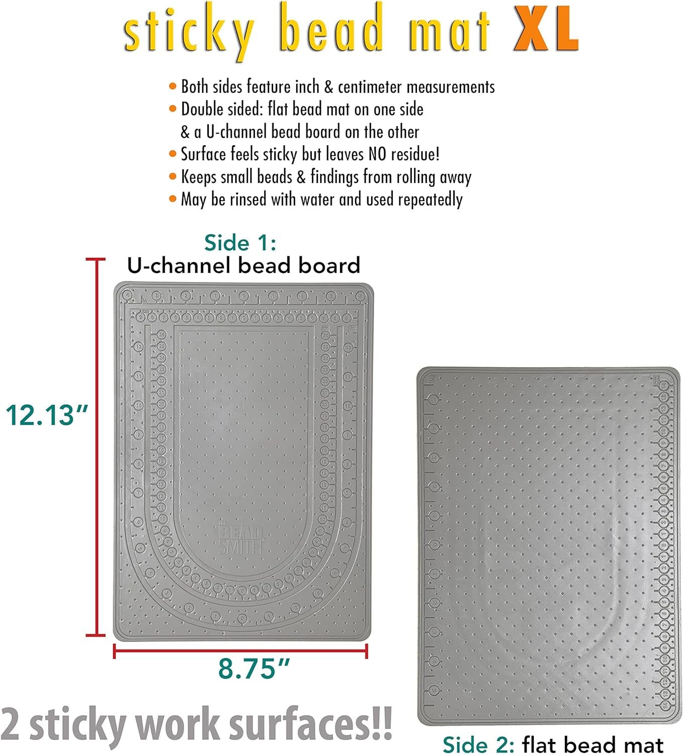 Sticky Bead Mat, 8.75 X 12 Inches, Grey Color, Anti-Slip Pad, Rinse and Reuse Technology, Accessories for Diamond Painting, Jewel, Beads