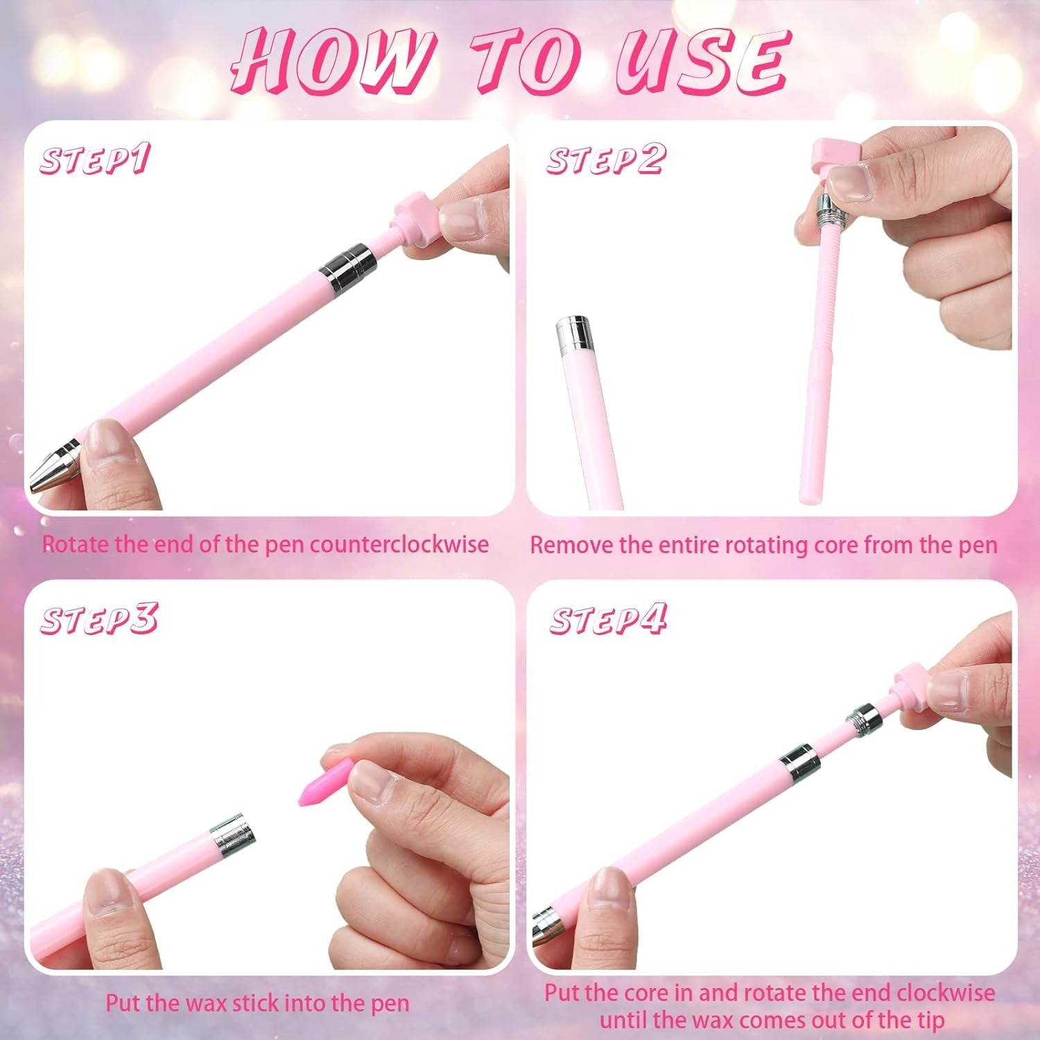 2 Pcs Diamond Painting Pen with 40 Pcs Diamond Painting Wax Diamond Painting Pen Replacement Wax Glue Diamond Art Accessories and Tool Quickly Pick up Beads Gems for DIY Painting Craft