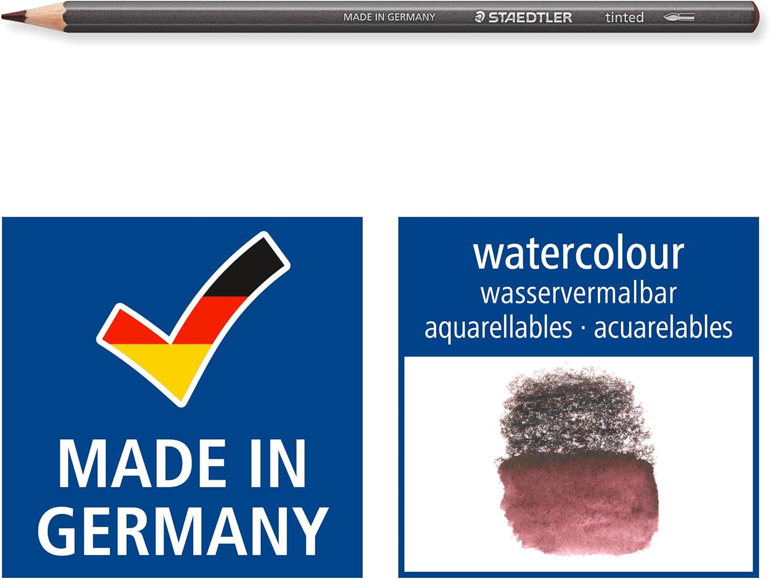 Water-Soluble Tinted Graphite Pencils, Watercolor Artist Set, Pre-Sharpened, 12 Colors in Metal Tin, 14610T M12