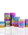 30 Rolls Washi Masking Tape Set,Decorative Craft Tape Collection for DIY and Gift Wrapping with Colorful Designs and Patterns