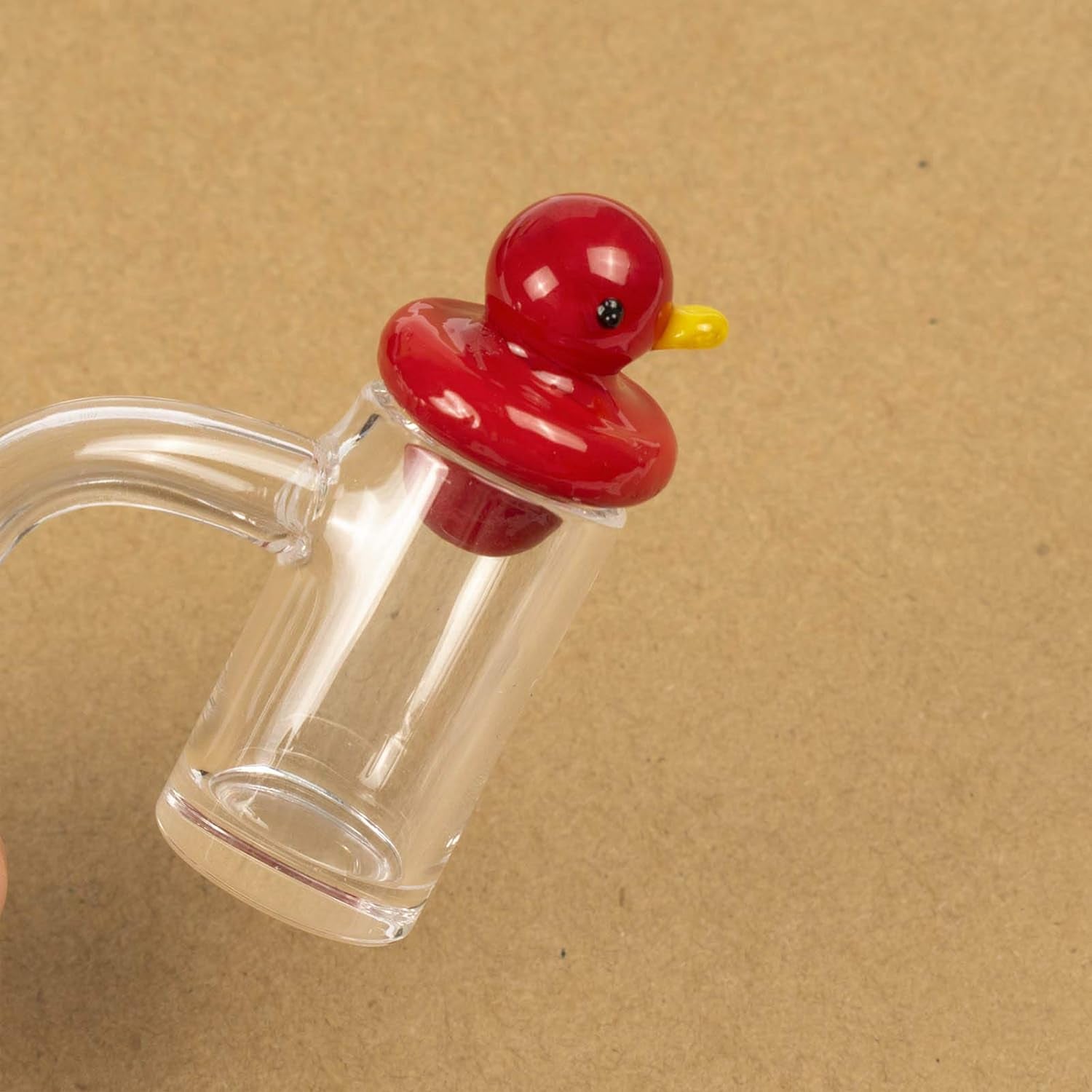 Glass Duck Art Tube Cover, 2Pcs (Red and Green)，With Cleaning Brush.
