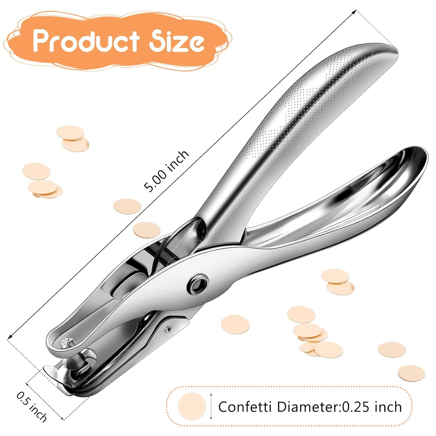 24 Pack 1 Hole Punch 1/4 Inch Single Hole Puncher Metal 5 Sheet Capacity Single Hole Punch Set Silver Paper Punches for Greeting Cards Scrapbook Notebook Puncher Craft Paper Hand Tool