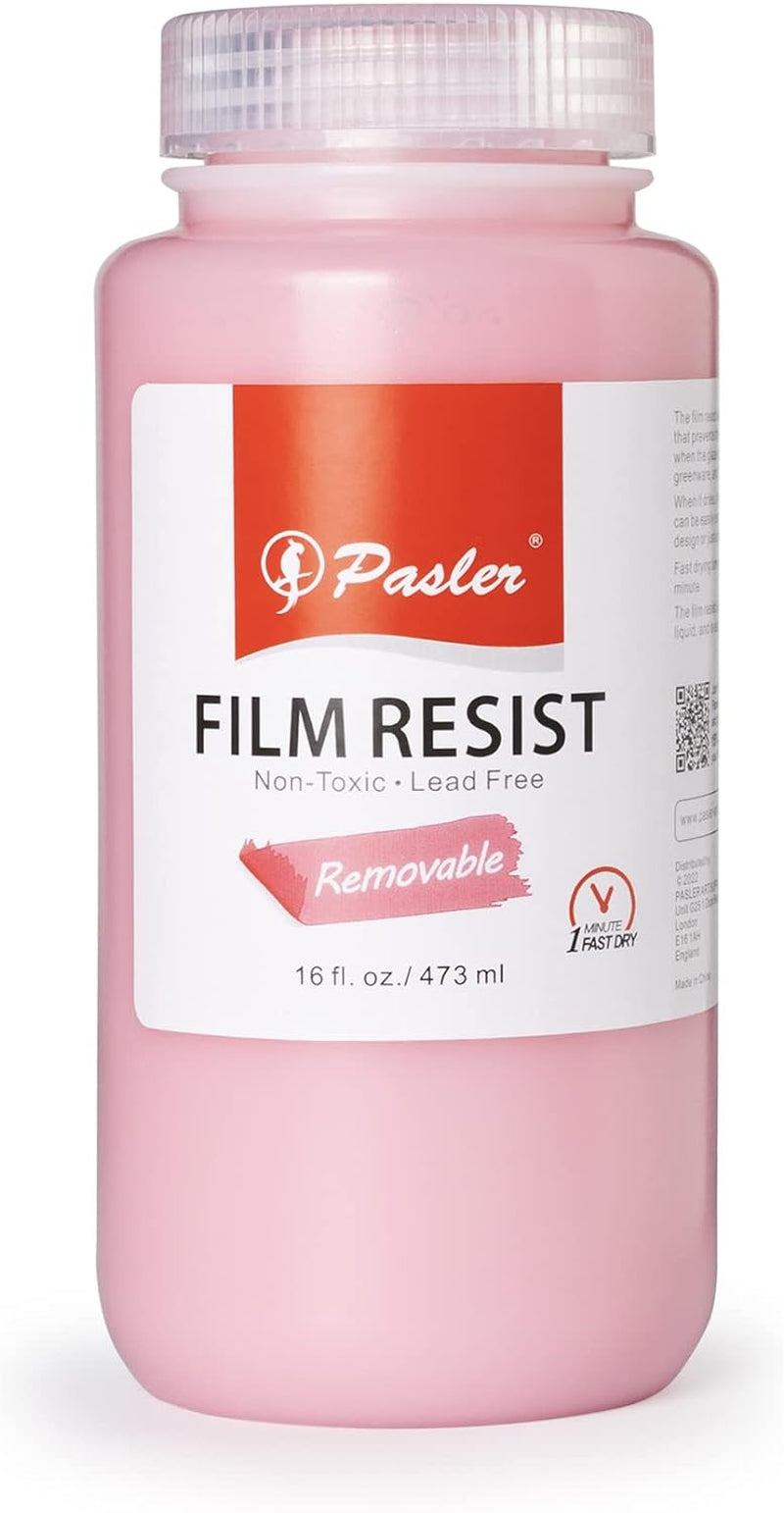 Film Resist,Latex Resist, for Pottery,Bisque or Greenware,Removable Water-Based Film,16 Fl Oz / 473 Ml