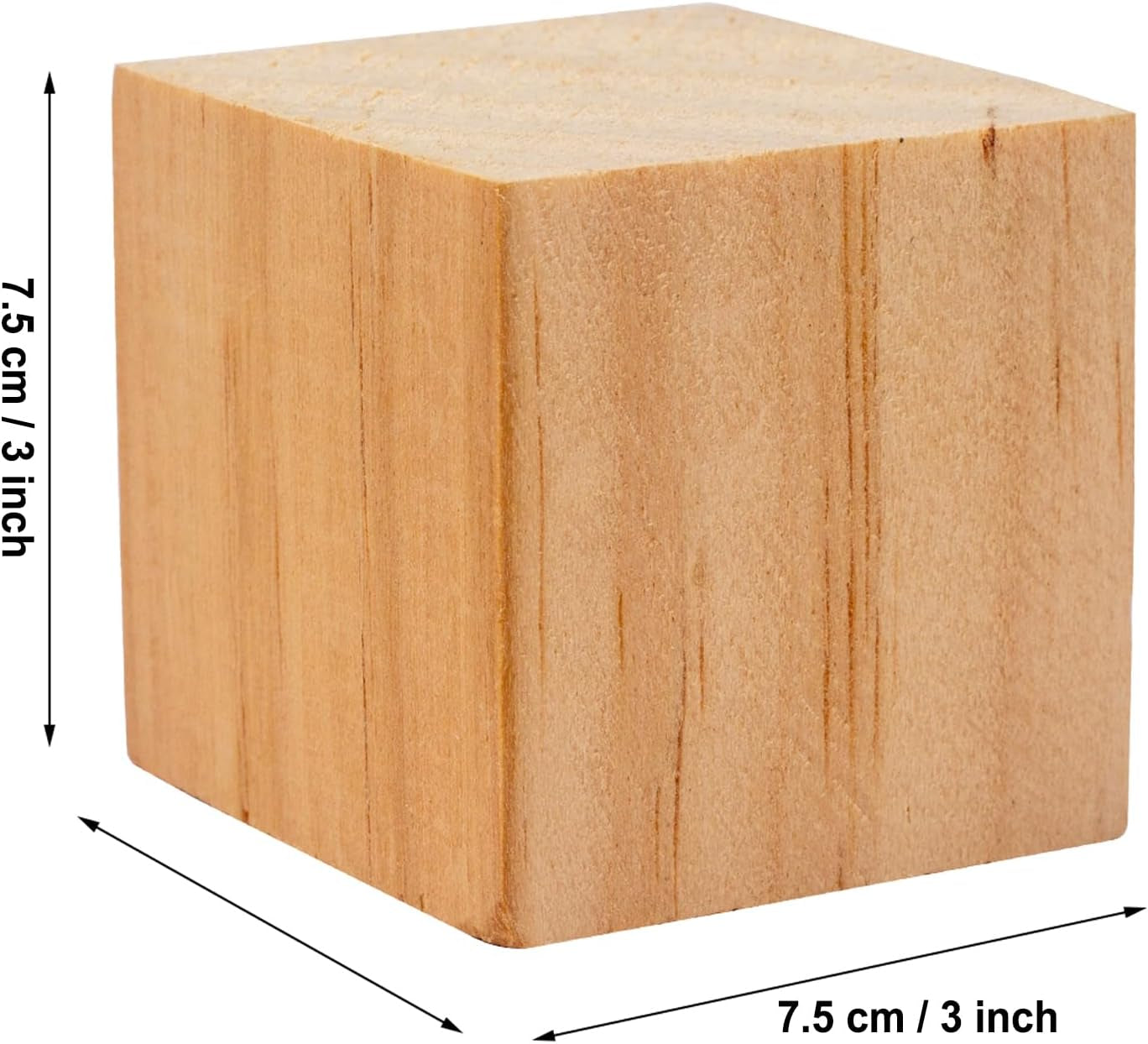 4PACK Wooden Blocks for Crafts, Unfinished Wood Cubes Blocks, 3 Inch Natural Wooden Blocks, Wood Square Blocks, Wooden Cubes for Arts and Crafts and DIY Projects