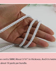U Pick 10Yds 5Mm 3 Braided Cord Decorative Twisted Satin Polyester Twine Cord Rope String Thread Shiny Cord Choker Thread (18 White)