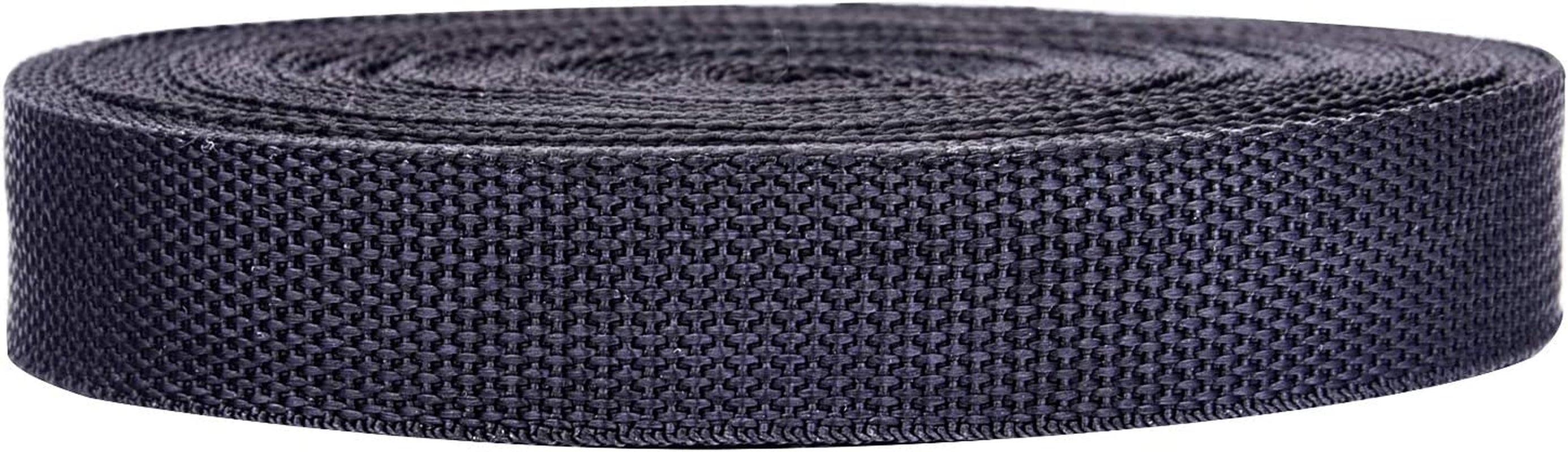1 Inch 16 Yards Polypropylene Webbing Strap Band with 16 Set 1Inch Side Release Plastic Buckles, Black