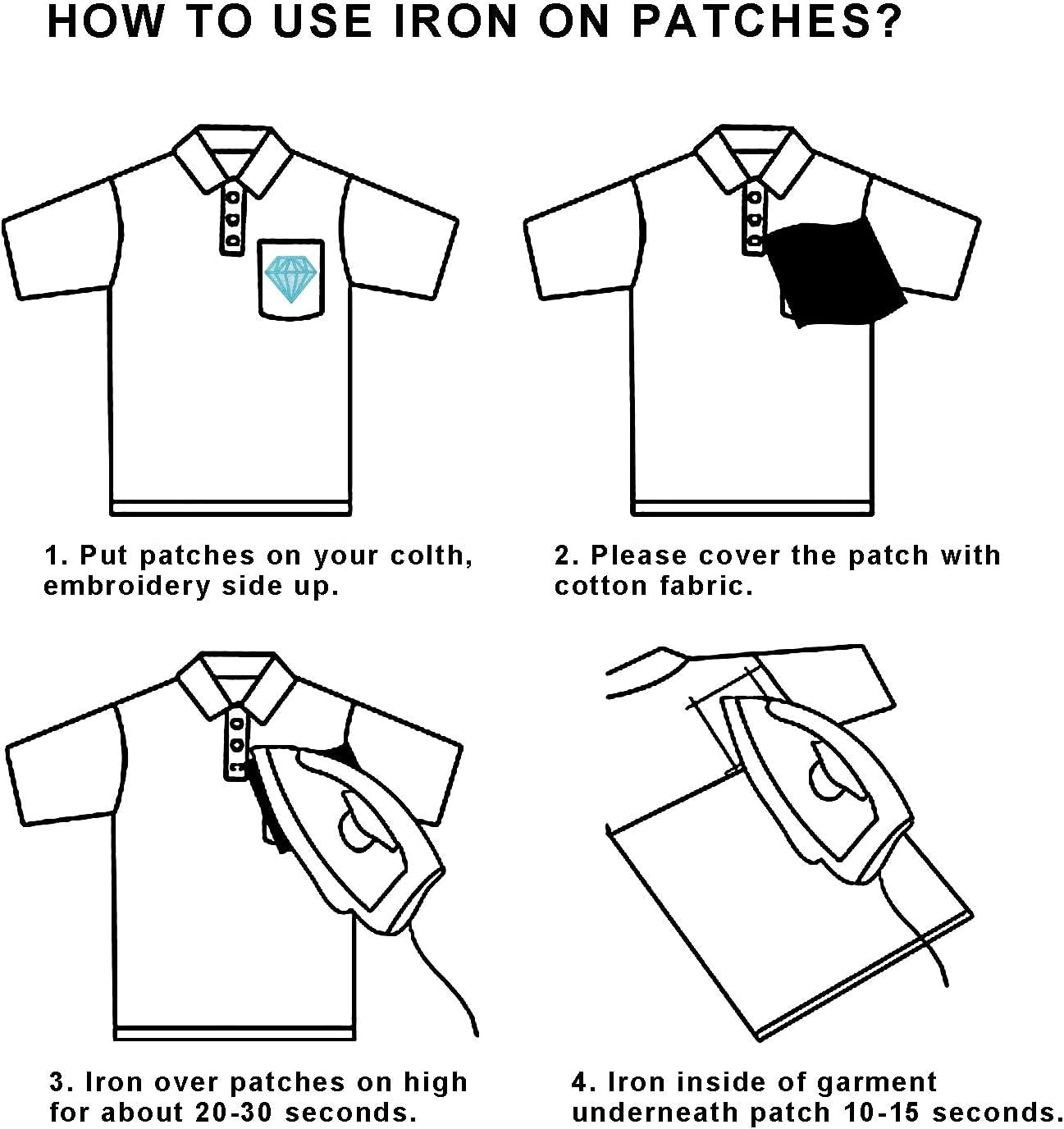 18Pcs Shiny Glitter Diamond Shape Iron on Patches Embroidered Motif Applique Decoration Sew on Patches Custom Patches for DIY Jeans, Jacket,Kid'S Clothing, Bag, Caps, Arts Craft Sew Making (Diamond)