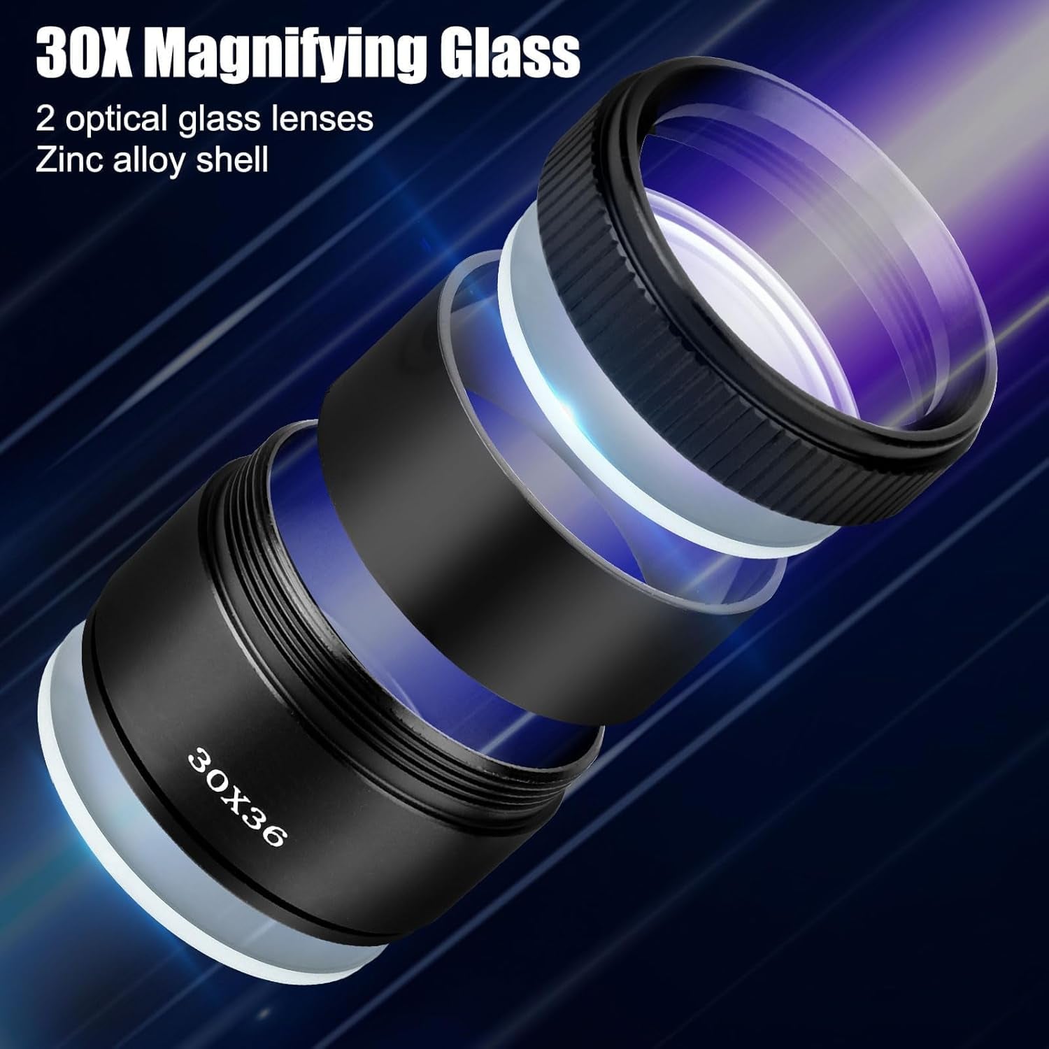 Eye Loop, 5PCS Jewelers Loupe Magnifier, 5X 10X 15X 20X Magnifying Eye Glass Pieces for Watchmaker