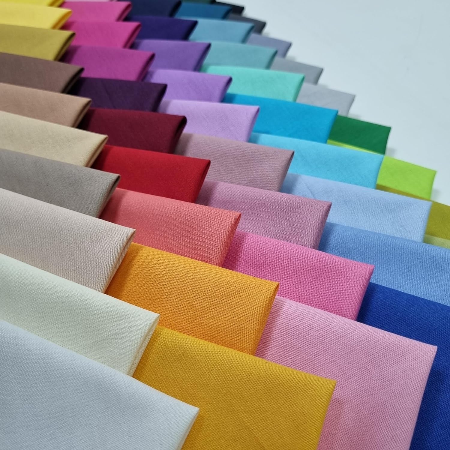 100% Cotton 50 PCS 8 X 8 Inches (20Cm X 20Cm) Softnes Cotton Fabric Bundle Squares for Quilting Sewing Fabric Squares for Craft Patchwork Fabric Set Turkish Quality (50 Solid Color Fabric Set)
