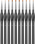 10Pcs Micro Paint Brushes Set with Triangular Handles - for Acrylic, Watercolor, Crafts, Models