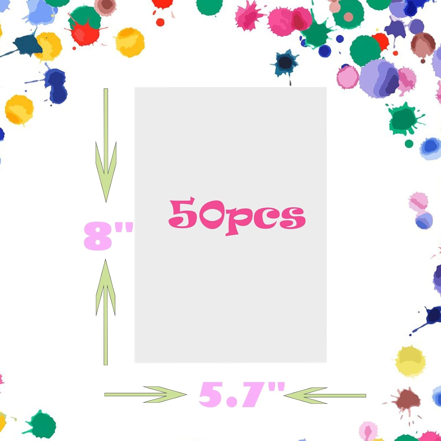 50PC Shrink Plastic Sheets,Shrink Paper Sheets,Shrink Film Sheets,-Semitransparent,8''X5.7'', 0.3Mm, Design Your Own Shrink Art Craft