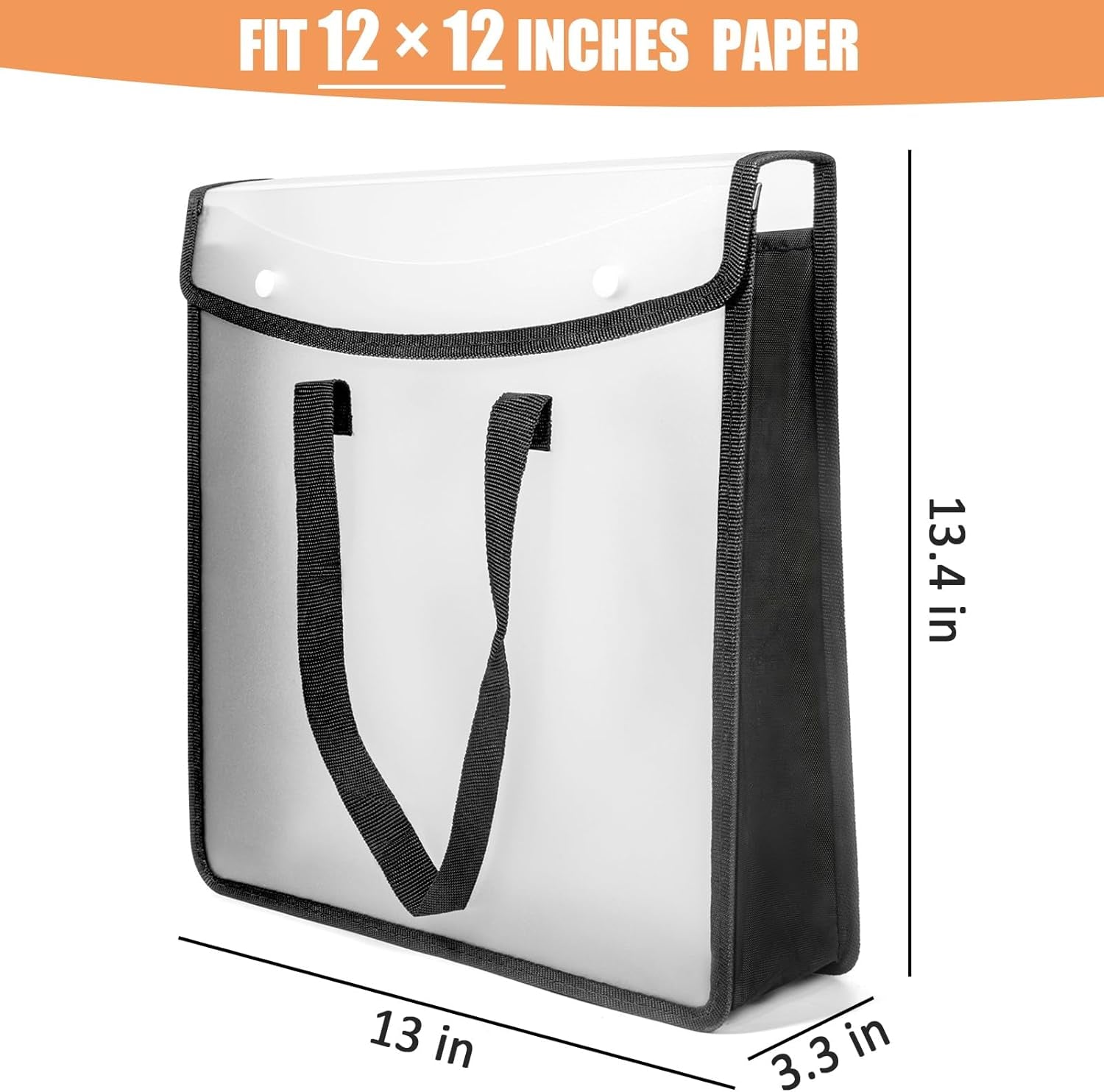 Expandable Scrapbook Paper Storage Organizer, Black Paper Folio for 12 X 12 Sheets, Scrapbook Paper Storage Organizer with Portable Handle, 3 Pack