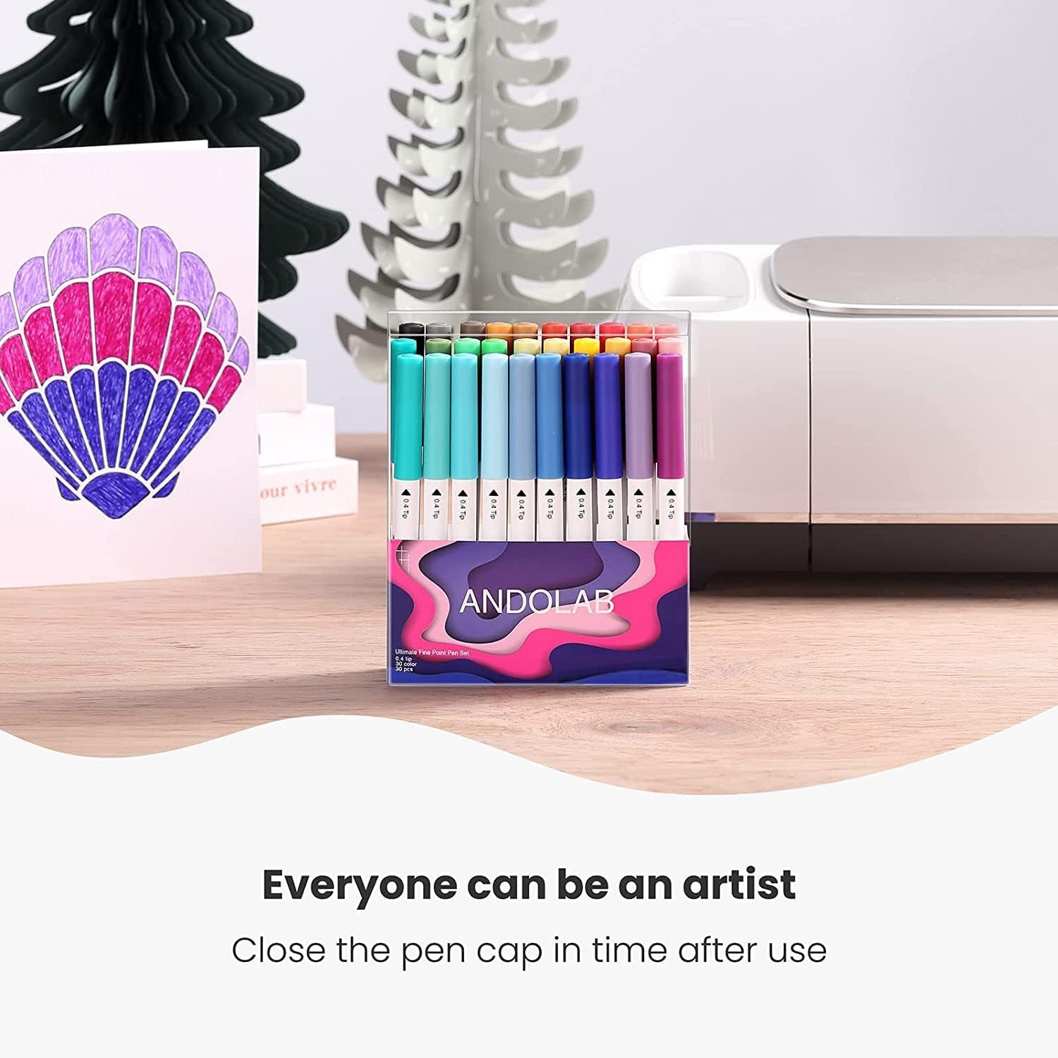 Fine Point Pens for Cricut Maker 3/Maker/Explore 3/Air 2/Air, 0.4 Tip Ultimate Fine Point Pens Set of 30 Pack Supplies Tools Accessories Writing Drawing Pen Compatible with Cricut Machine