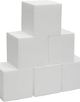6 Pack Foam Cube Squares for Crafts - Polystyrene Blocks for DIY, Floral Arrangements, Arts Supplies (4 X 4 X 4 In, White)