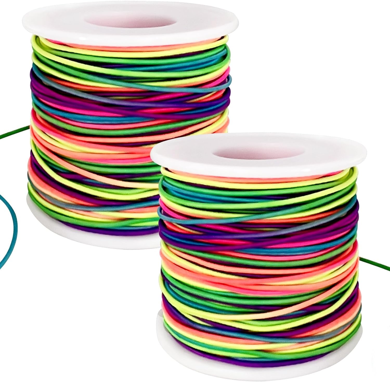 Stretchy Bracelet String, 2 Rolls 1Mm Sturdy Elastic String for Bracelets, Elastic Cord for Jewelry Making, Beading, Necklaces and Crafts