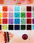 1400Pcs Glass Beads for Bracelets - DIY Bracelet Making Kit with 28 Colors, 6Mm round Beads - Stunning Crystal Beads - Glass Bead Kit for Jewelry Making