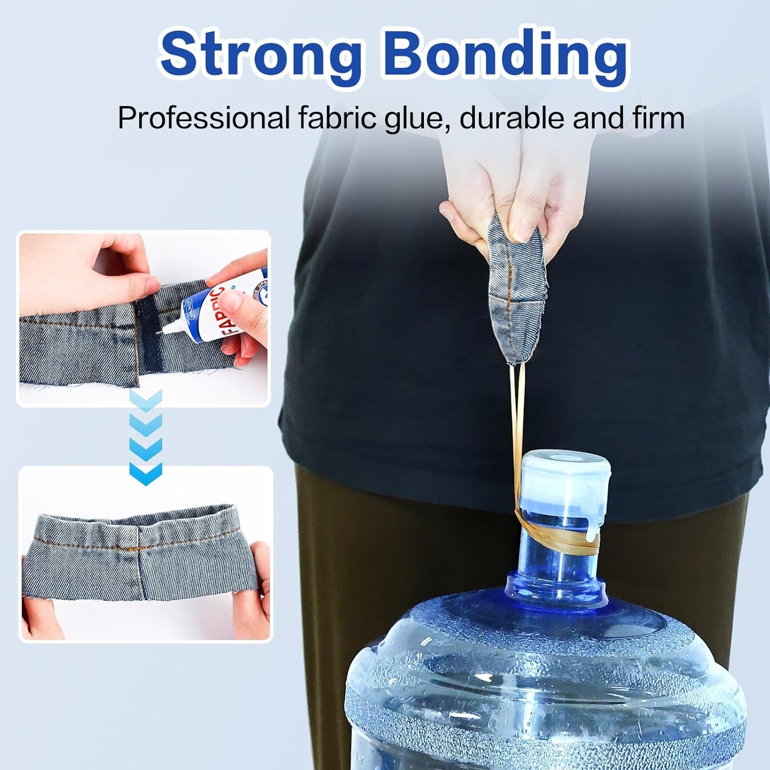 5 X 60ML Fabric Glue for Clothing Permanent Washable, Anti-Fray Check, Clear Liquid Stitch Fabric Adhesive, Super No-Sew Fusion Glue for All Patches, 24 Hours Dry and Waterproof