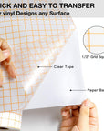 Transfer Tape for Vinyl - 12" X 70 FT W/Orange Alignment Grid for Adhesive Vinyl - Medium Tack Vinyl Transfer Tape for Cricut, Silhouette Cameo, Decals, Signs, Windows and Stickers