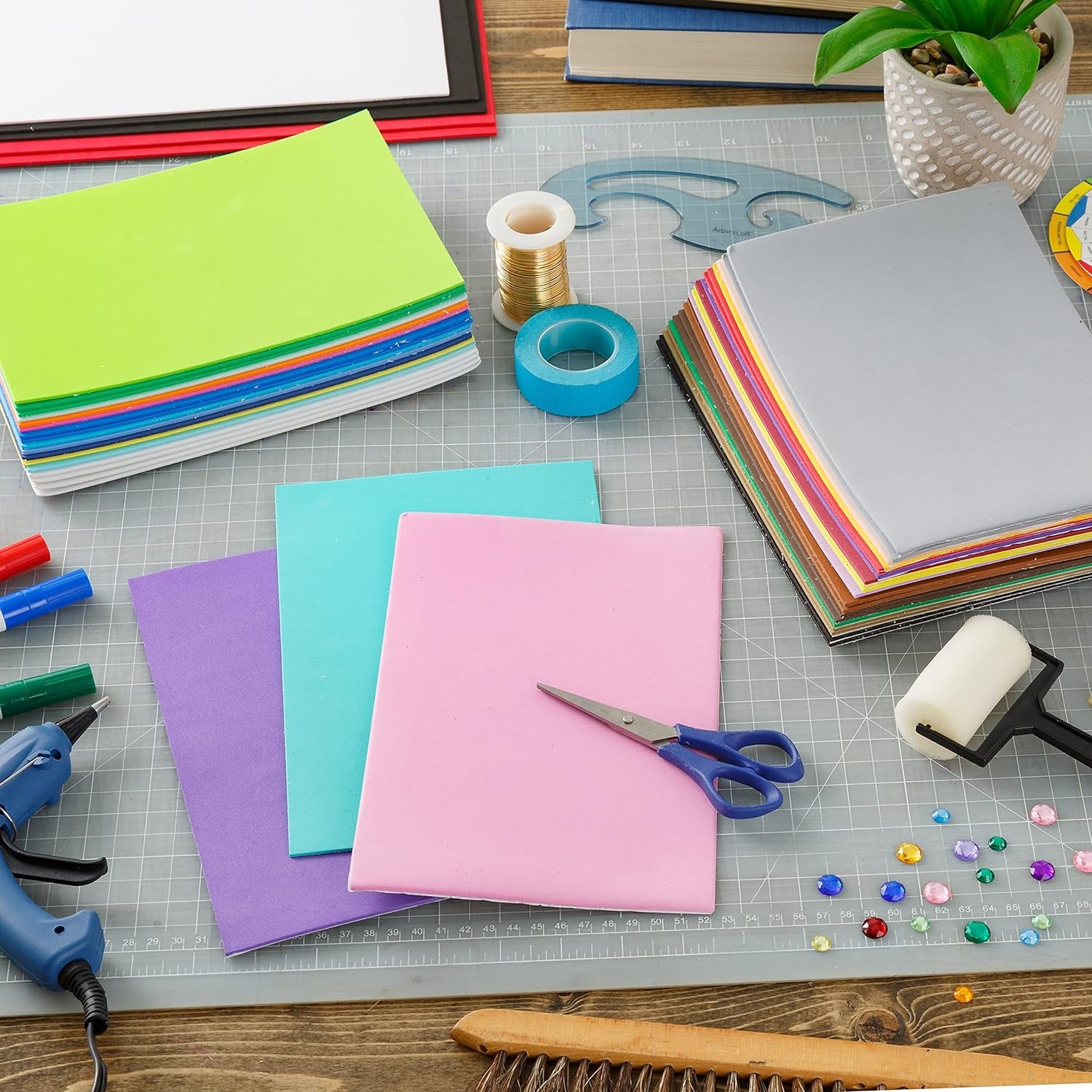 Foam Sheets Self Adhesive, 40 Pack - 6X9 Sticky Back Craft Foam Sheets in Assorted Colors - 2Mm Eva Foam for Kids Crafts and Art Projects