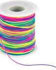Elastic Beading Cords 100M Rainbow 1Mm Elastic Cord Pony Beads Crafts Pony Beading Thread Stretch String Craft Cord Pony Bead String