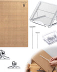104 Pcs 12X16 Inch Macrame Board and Metal Adjustable Holder with T Pins Clips Macrame Supplies Double Sided Grids Macrame Project Board Macrame Tools for Braiding Cording Bracelet Creating