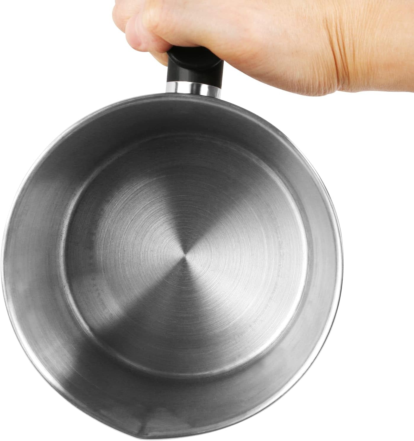 Candle Making Pouring Pot,2 Pounds Capacity,Double Boiler Wax Melting Pot,Dripless Pouring Spout &amp; Heat-Resisting Handle Designed Candle Making Pitcher, Silver