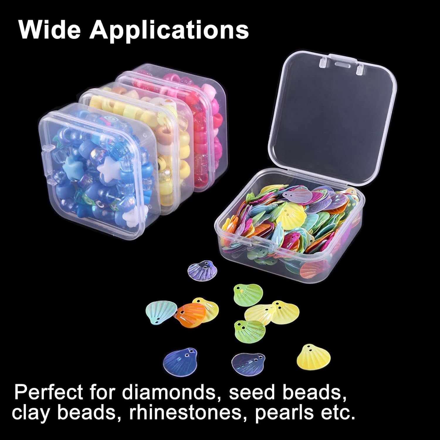 30Pcs Bead Organizers in a Clear Organzier Box, 2 Sets Clear Plastic Diamond Painting Storage Container with Mini Boxes for Craft Organziers and Storage Art Embroidery Nail Accessories