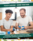 Wood Carving Kit for Kids & Beginner DIY08 - Wood Whittling Kit for Kids Woodworking Starter Kit Hobby Kits for Boys Wood Crafts Projects DIY Gifts, Carving Set Whittling Knife & Basswood