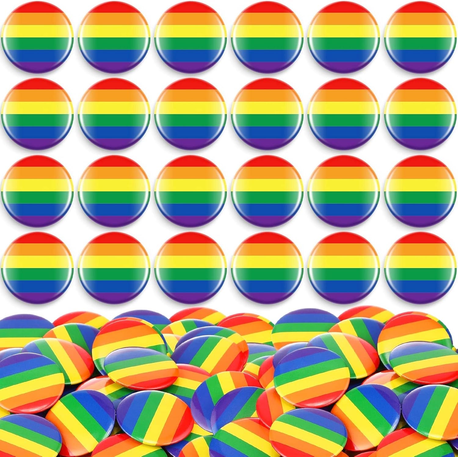 360 Pcs Gay Pride Pins round Rainbow Pinback Buttons 1.5 Inch LGBTQ Pins Rainbow Pins and Buttons LGBT Button Pin for Pride Month Events Parade Activities