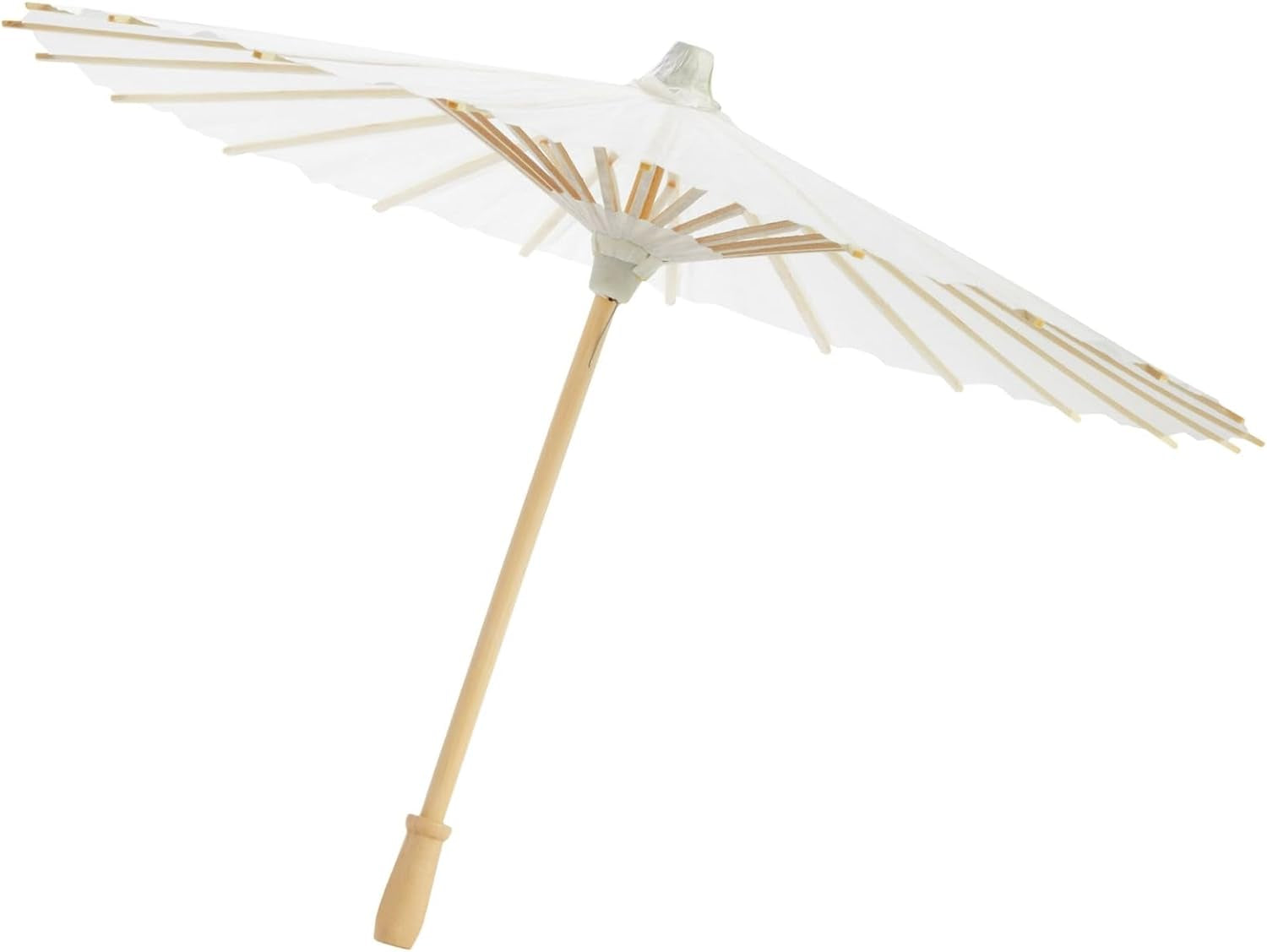 6-Pack Parasol Paper Umbrellas for Decorations for Kids, Cocktail Party Decor, DIY, Arts and Crafts Projects, Sun Parasols for Plants, Photo Props (Small, White, 16 In)
