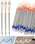 54 Pcs Leather Marking Pen Silver Fabric Markers Pen Set, 4 Pcs Pen Barrel with 50 Pcs Silver Leather Markers Refills for Sewing, Leather, DIY Dressmaking, Quilting Supplies