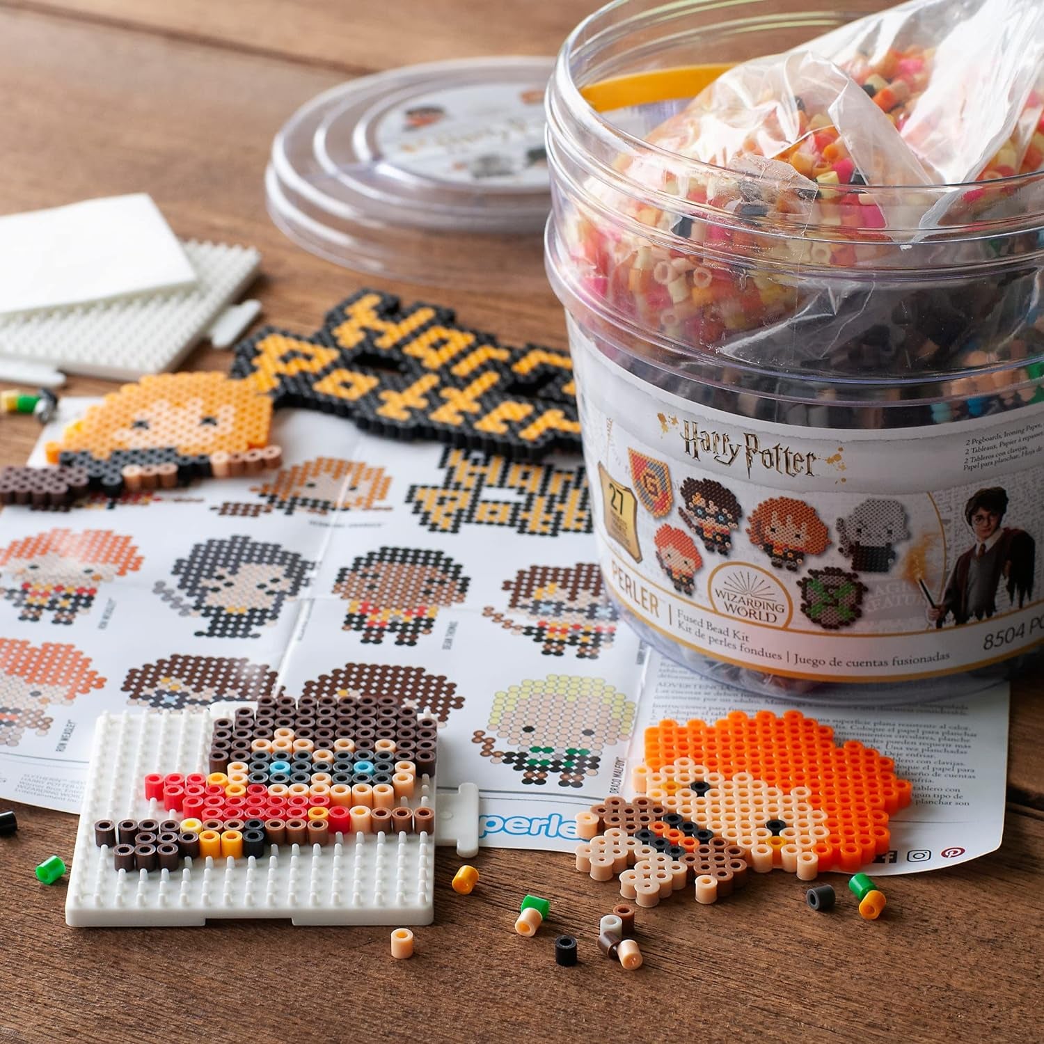 80-42968 Big Bucket Harry Potter Fuse Bead Kit for Kids and Adults, Comes with 27 Patterns, Multicolor, 8504Pcs