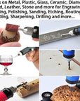 108 Pcs Engraving Tool Kit, Multi-Functional Electric Corded Micro Engraver Etching Pen DIY Rotary Tool for Jewelry Glass Wood Metal Plastic with Scriber, 82 Accessories and 24 Stencils - Black