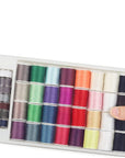 60 Pcs Bobbins Sewing Thread Kit, Polyester Mini Bobbins and Thread Spools for Hand & Machine Sewing