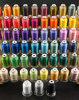 63 Brother Colors Polyester Embroidery Machine Thread Kit 500M (550Y) Each Spool for Brother Babylock Janome Singer Pfaff Husqvarna Bernina Embroidery and Sewing Machines