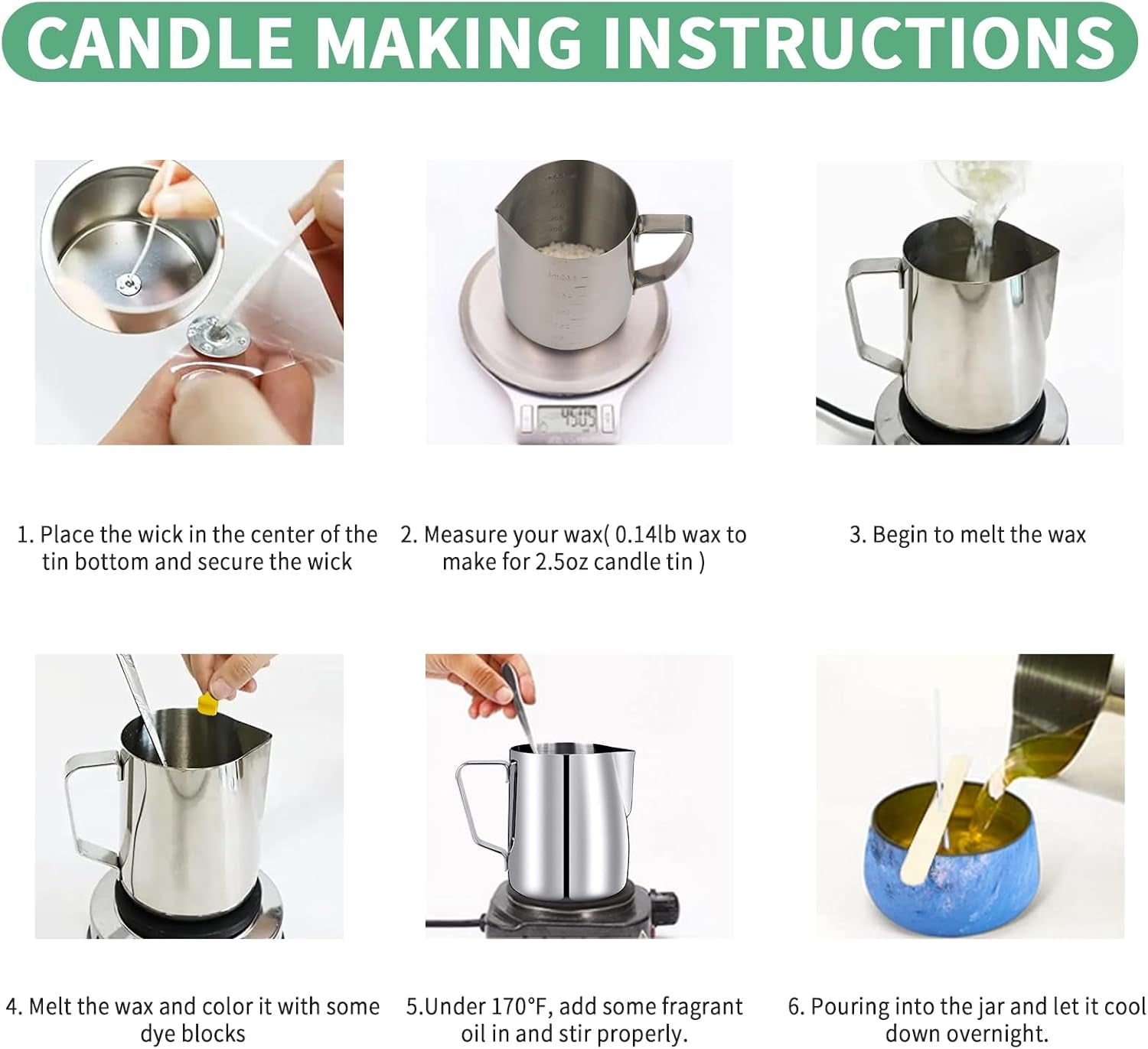 Candle Making Kit for Adult, DIY Candle Making Supplies Include Beeswax, Wicks, Candle Tins, Essential Oils, Dyes, DIY Arts &amp; Crafts Gift for Kids, Beginners, Adults