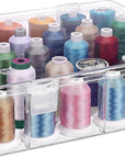 Pack of 2 Tall and Clear Storage Box/Organizer for 2X30 Home Embroidery&Cotton Thread Spools Compatible with Tall Thread Spools from Isacord/Floriani/Madeira/Glide/Ra/Connecting Thread