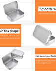 Metal Rectangular Empty Hinged Tins - 30 Pack Silver Mini Portable Box Containers Small Storage Kit & Home Organizer