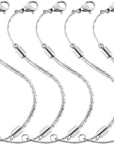 Stainless Steel Necklace Extender Chain Adjustable Silver Necklace Chain Extender with Lobster Clasp for Necklace Bracelet Jewelry Making(5 Pcs)