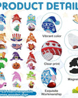24 Pcs Magnetic Diamond Painting Interchangeable Gnome Stand Decor DIY Holiday Seasonal Tiered Tray Decoration with Magnet Pieces Detachable Fall Desk Decorations for Office Home
